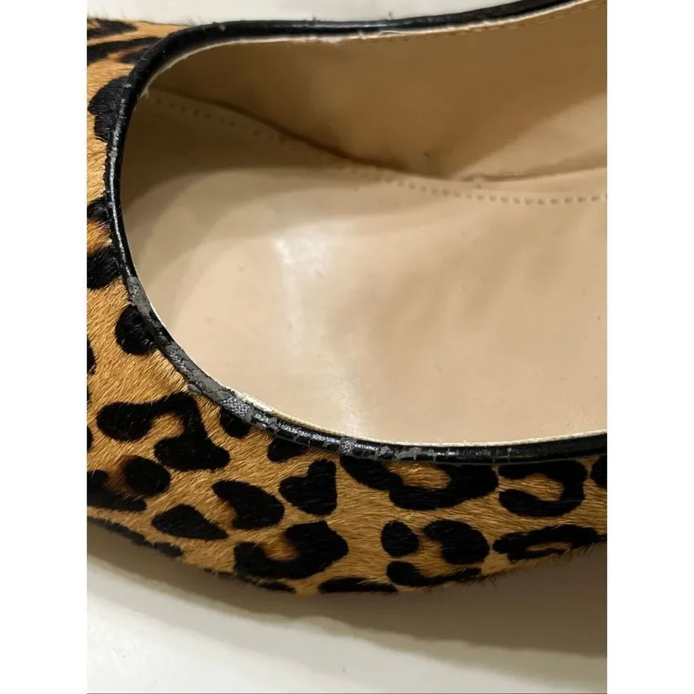 Banana Republic Women's Leopard Print Fur Pump Wedge Heels Multicolor Size 10